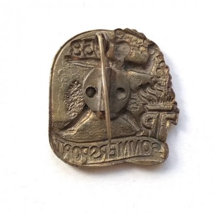 Значок Пионера ГДР. Спорт. Юный пионер Тельмановец. Летние виды спорта. Sommersport. Метание ядра. 1958 г.