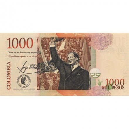 Колумбия 1000 песо 2015 год - Хорхе Эльесер Гайтан - UNC