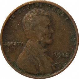 США 1 цент 1912 год - Авраам Линкольн (без отметки МД)