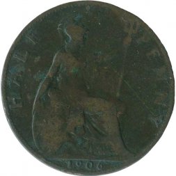 Великобритания 1/2 пенни 1906 год