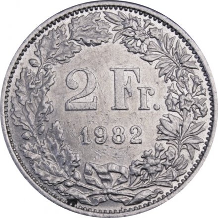 Швейцария 2 франка 1982 год