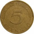 ФРГ 5 пфеннигов 1978 год - F