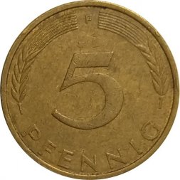 ФРГ 5 пфеннигов 1978 год - F