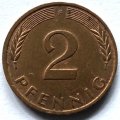ФРГ 2 пфеннига 1990 год - F