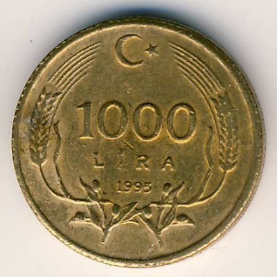 Турция 1000 лир 1995 год