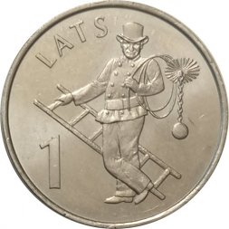 Латвия 1 лат 2008 год - Трубочист