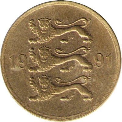 Эстония 5 сентов 1991 год