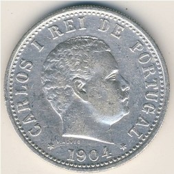 Португальская Индия 1 рупия 1904 год - Карлуш (Карл) I Мученик
