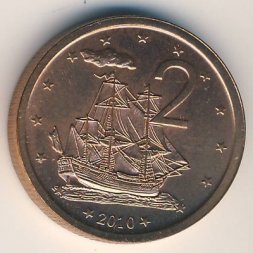 Острова Кука 2 цента 2010 год - Корабль «Индевор» (HMS Endeavour)