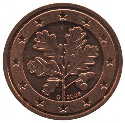 Германия 2 евроцента 2008 год (G)