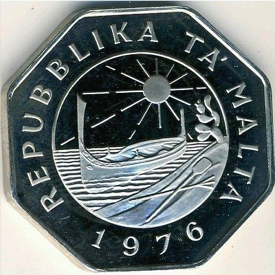 Мальта 25 центов 1976 год