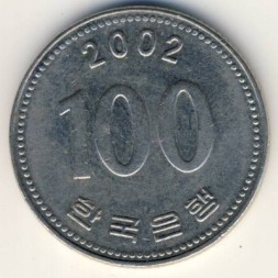 Монета Южная Корея 100 вон 2002 год - Ли Сунсин