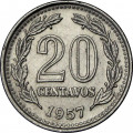 Аргентина 20 сентаво 1957 год