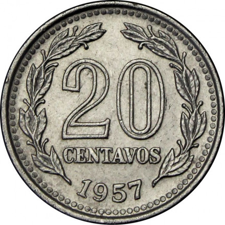 Аргентина 20 сентаво 1957 год