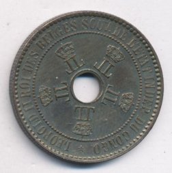 Бельгийское Конго 5 сантимов 1888 год