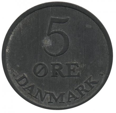 Дания 5 эре 1960 год - Король Фредерик IX (цинк)