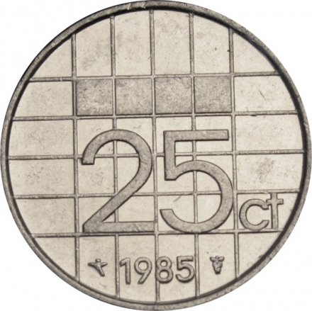 Нидерланды 25 центов 1985 год