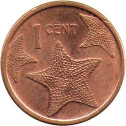 Багамские острова 1 цент 2009 год - Морская звезда