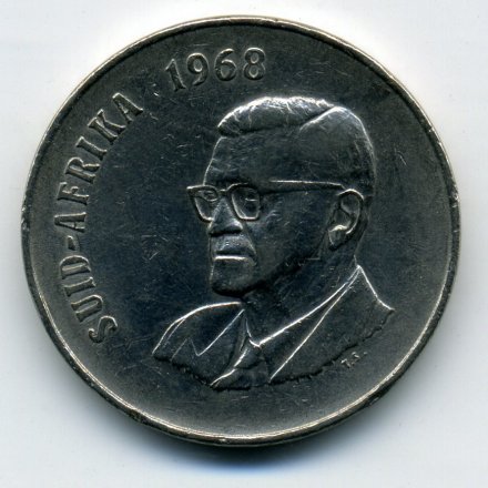 ЮАР 50 центов 1968 год - Чарльз Роббертс Сварт (Suid Africa)