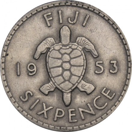 Фиджи 6 пенсов 1953 год