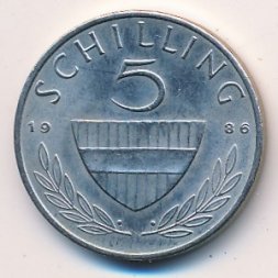 Австрия 5 шиллингов 1986 год - Всадник на лошади