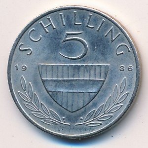 Австрия 5 шиллингов 1986 год - Всадник на лошади