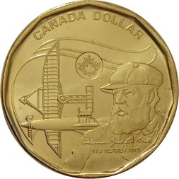 Канада 1 доллар 2022 год - 175 лет со дня рождения Александра Грейама Белла