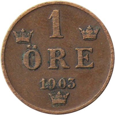 Швеция 1 эре 1903 год - Король Оскар II