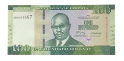 Либерия 100 долларов 2017 год - UNC