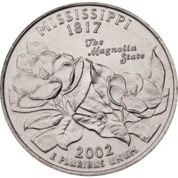 США 25 центов 2002 год - Штат Миссисипи (D)
