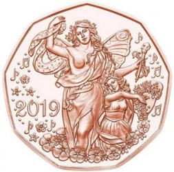 Австрия 5 евро 2019 год - Новый год