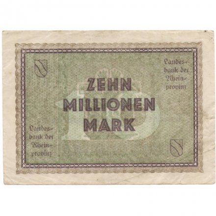 Германия (Рейнская провинция, Дюссельдорф) 10000000 марок 1923 год - VF