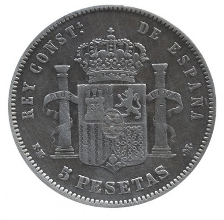 Испания 5 песет 1878 год (EE M)