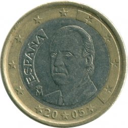 Испания 1 евро 2005 год - Хуан Карлос I