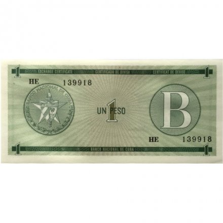 Куба 1 песо (валютный сертификат) 1985 год (В) - UNC