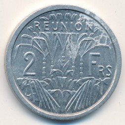 Монета Реюньон 2 франка 1948 год