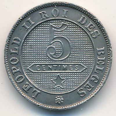 Бельгия 5 сантимов 1894 год