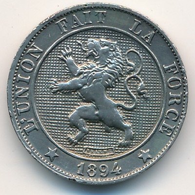 Бельгия 5 сантимов 1894 год
