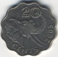 Свазиленд 20 центов 2005 год - Мсвати III. Слон