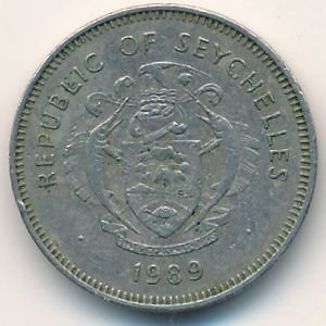Сейшелы 25 центов 1989 год