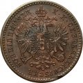 Австрия 1 крейцер 1878 год