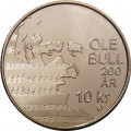 Норвегия 10 крон 2010 год - 200 лет со дня рождения Уле Булля UNC