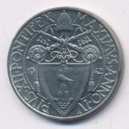 Ватикан 20 чентезимо 1942 год
