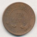 Уганда 10 центов 1975 год