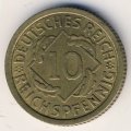 Веймарская республика 10 рейхспфеннигов 1936 год (A)