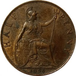 Великобритания 1/2 пенни 1896 год