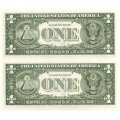 США 1 доллар 1988 год - A - сцепка 2 штуки - UNC