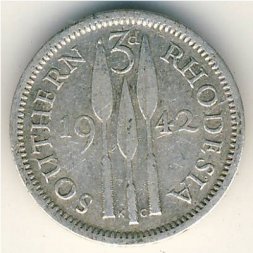 Южная Родезия 3 пенса 1942 год