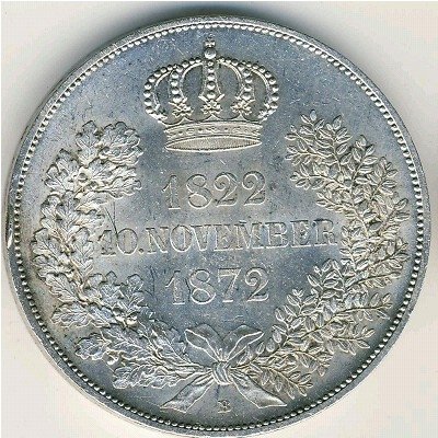 Саксония 2 талера 1872 год