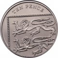 Великобритания 10 пенсов 2010 год